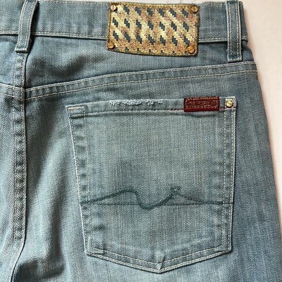 7 For All Man Kind Flip Flop Low Rise Boot Cut Light Wash Denim Jeans Size 31 - Picture 8 of 10